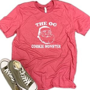 Santa Cookie Monster Christmas Unisex Tee